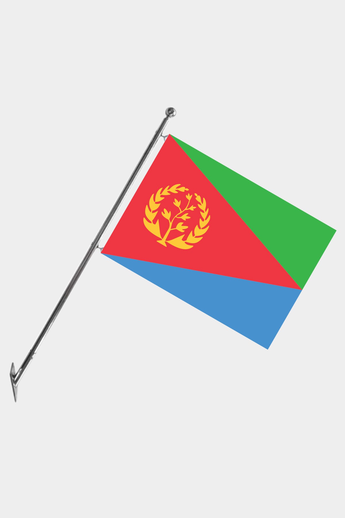 Eritrea Wall-Mounted Telescopic Flagpole Set — Polyester
