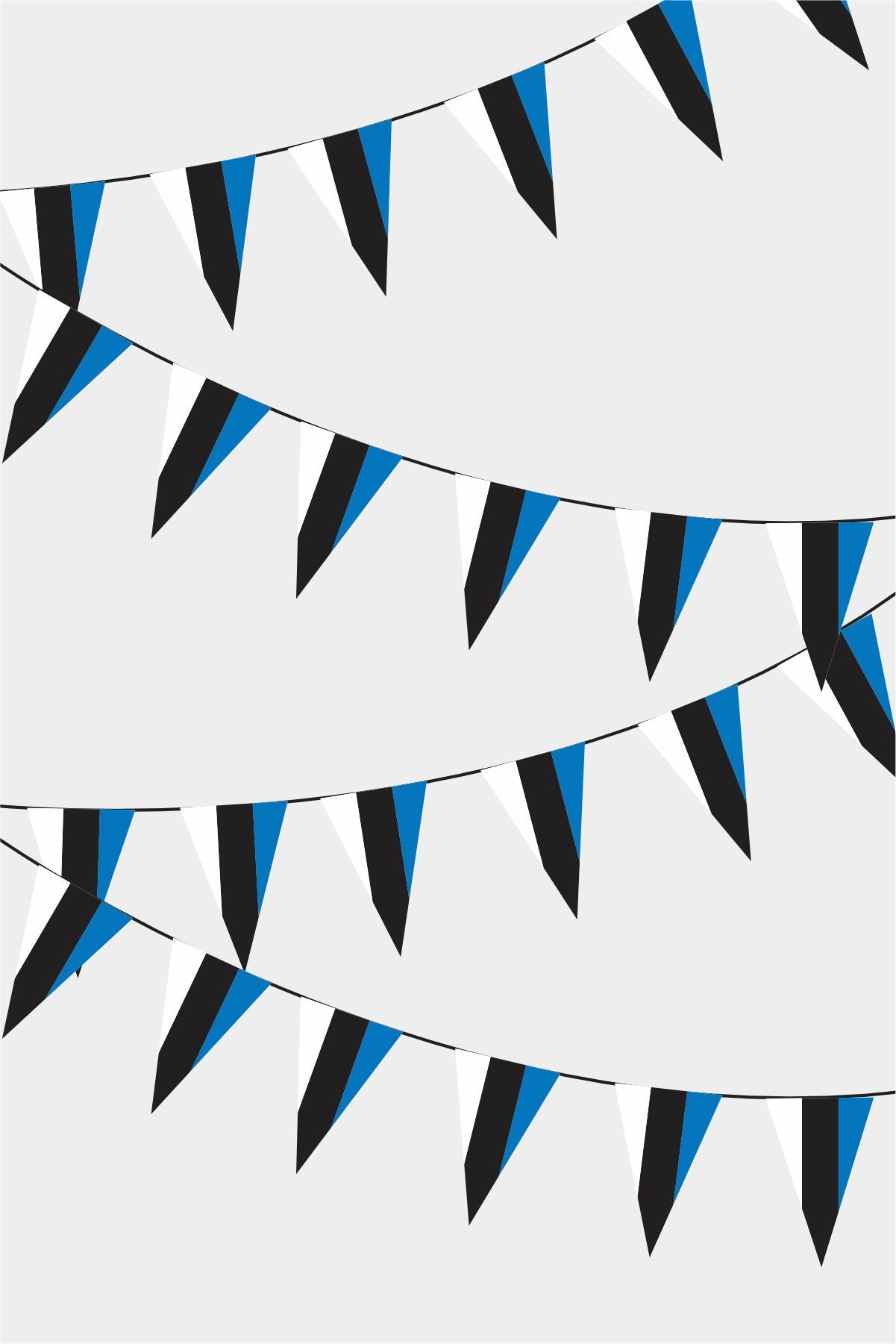 Estonia Triangular Flag Bunting - 50 Meters Premium Pennant Flags for Party Decoration | Professional Quality Raschel Fabric
