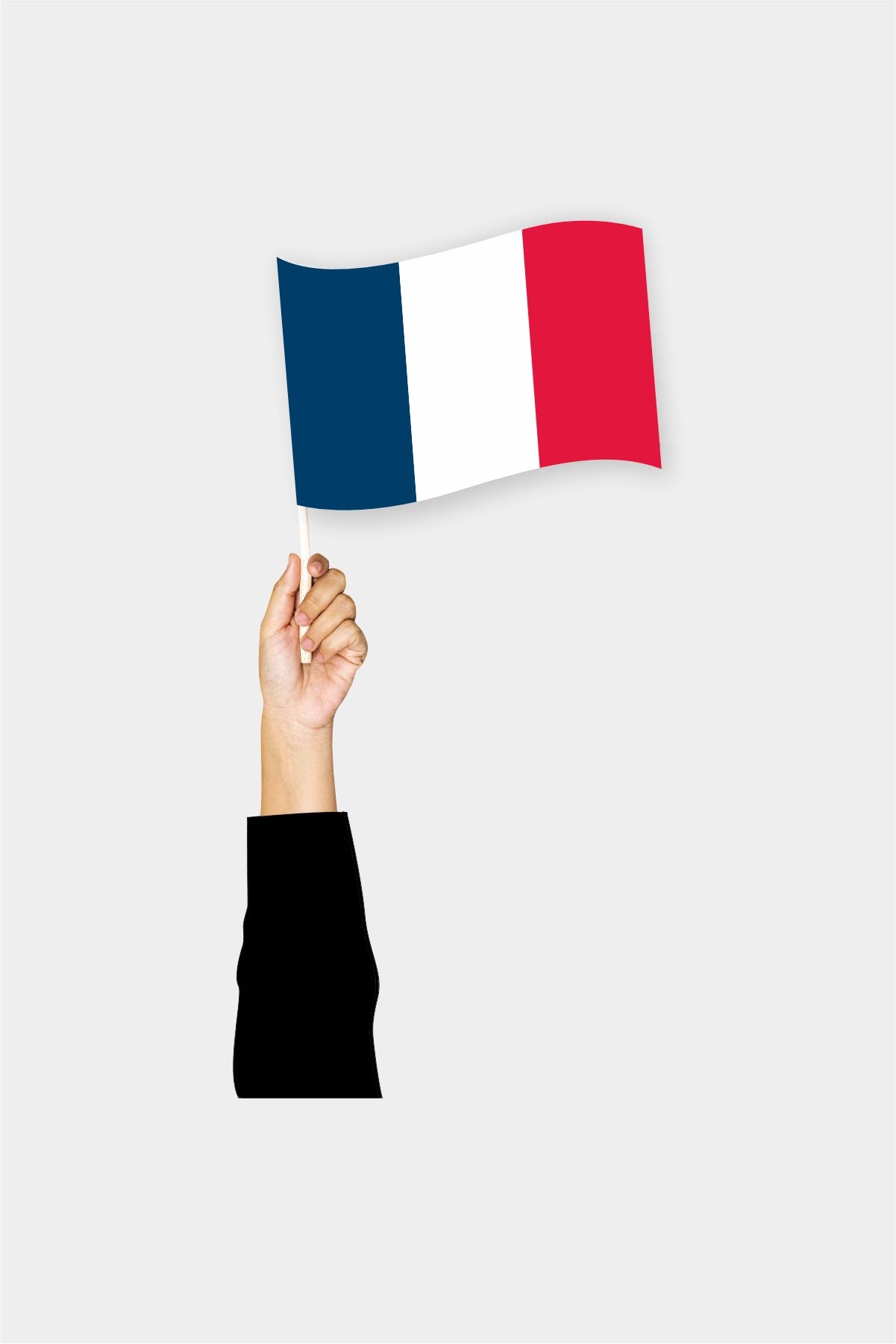 France handheld flag on stick - durable polyester country flag for events and parades