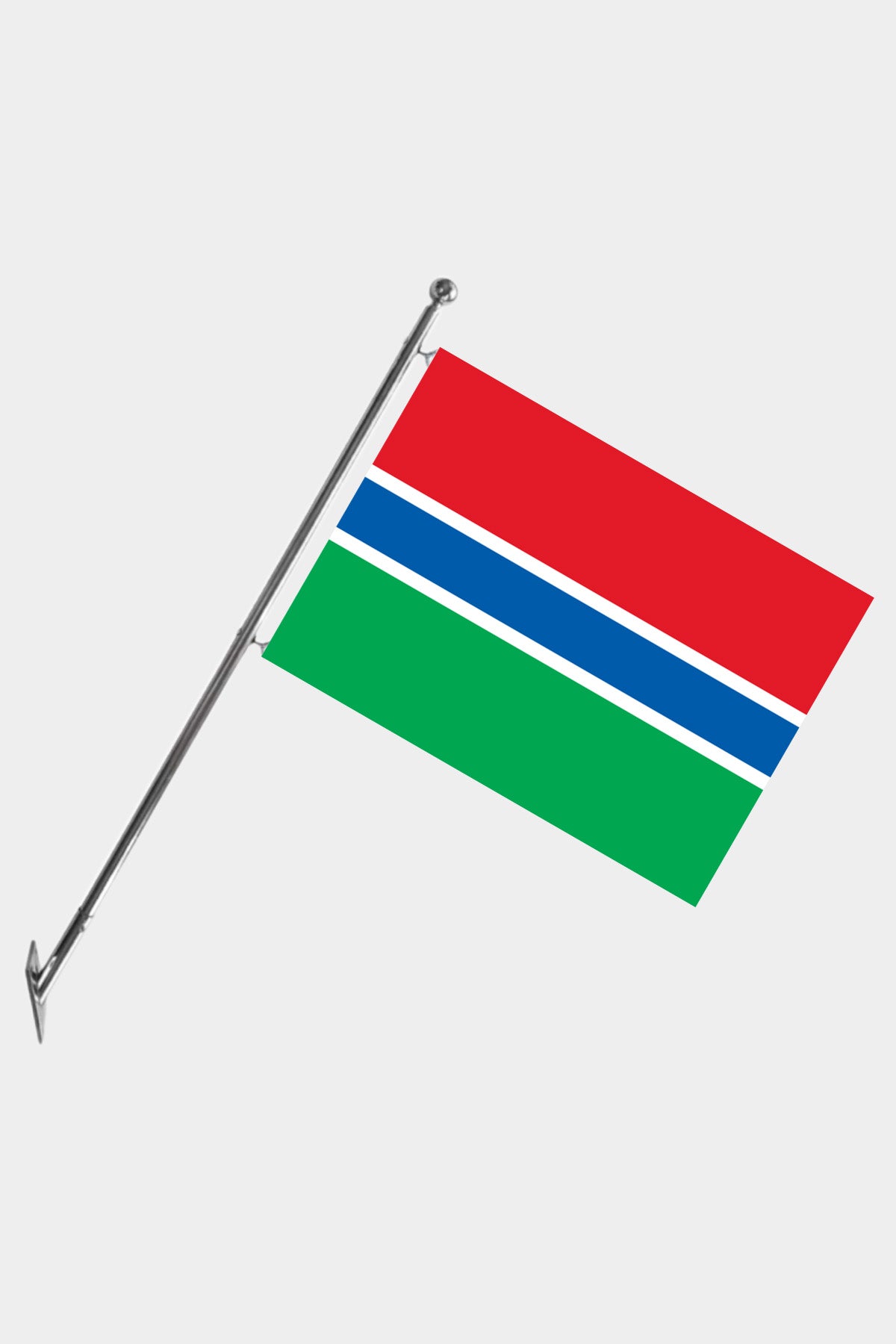 Gambia Wall-Mounted Telescopic Flagpole Set — Polyester