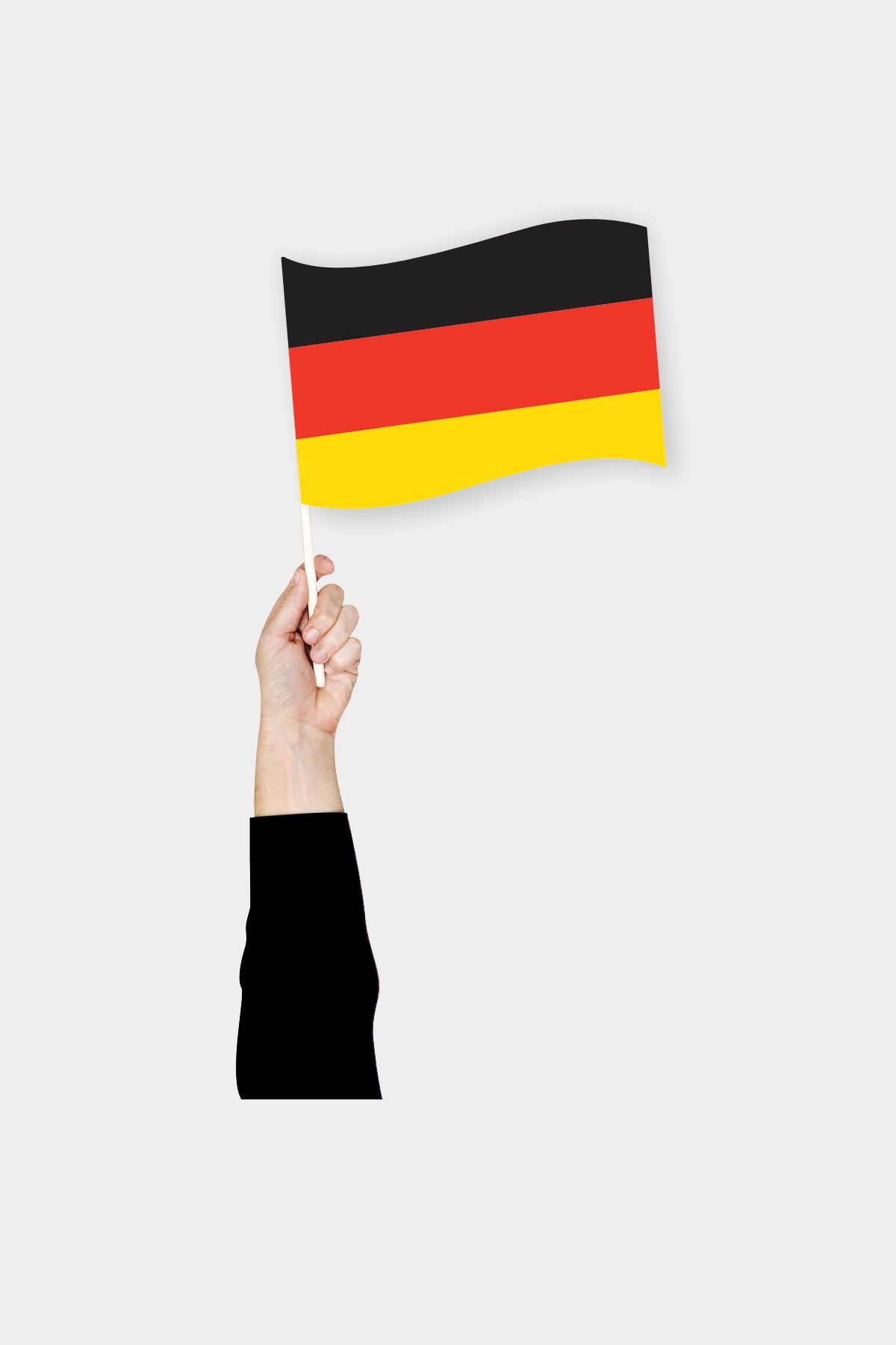 Germany handheld flag on stick - durable polyester country flag for events and parades