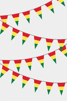 Guinea Triangular Flag Bunting - 50 Meters Premium Pennant Flags for Party Decoration | Professional Quality Raschel Fabric