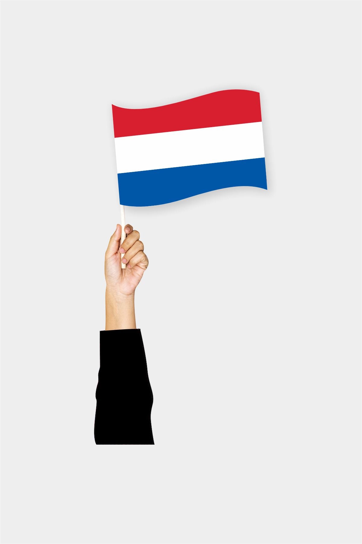 Netherlands handheld flag on stick - durable polyester country flag for events and parades