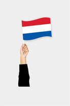 Netherlands handheld flag on stick - durable polyester country flag for events and parades