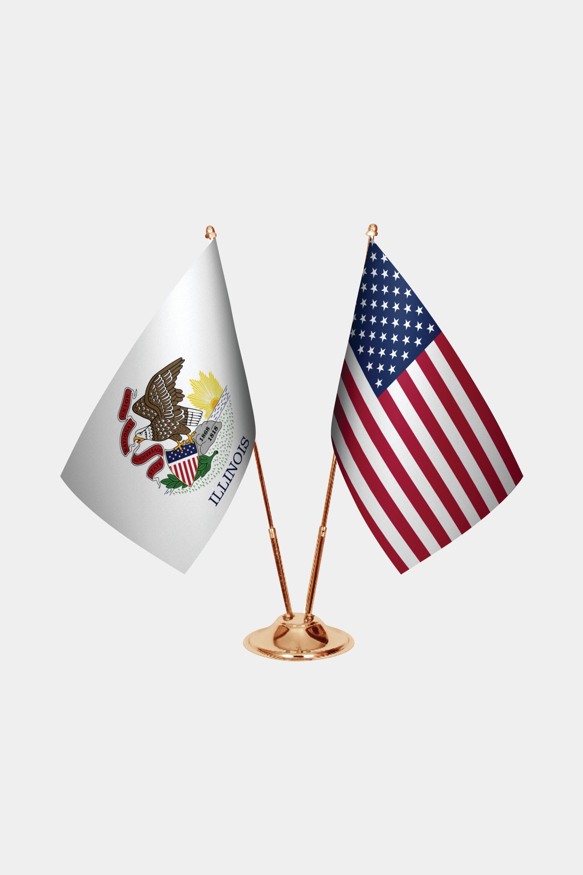 Illinois Gold Desk Flag