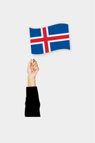 Iceland handheld flag on stick - durable polyester country flag for events and parades