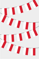 Indonesia Rectangular Flag Bunting - 50 Meters Premium String Flags for Party Decoration | Professional Quality Raschel Fabric