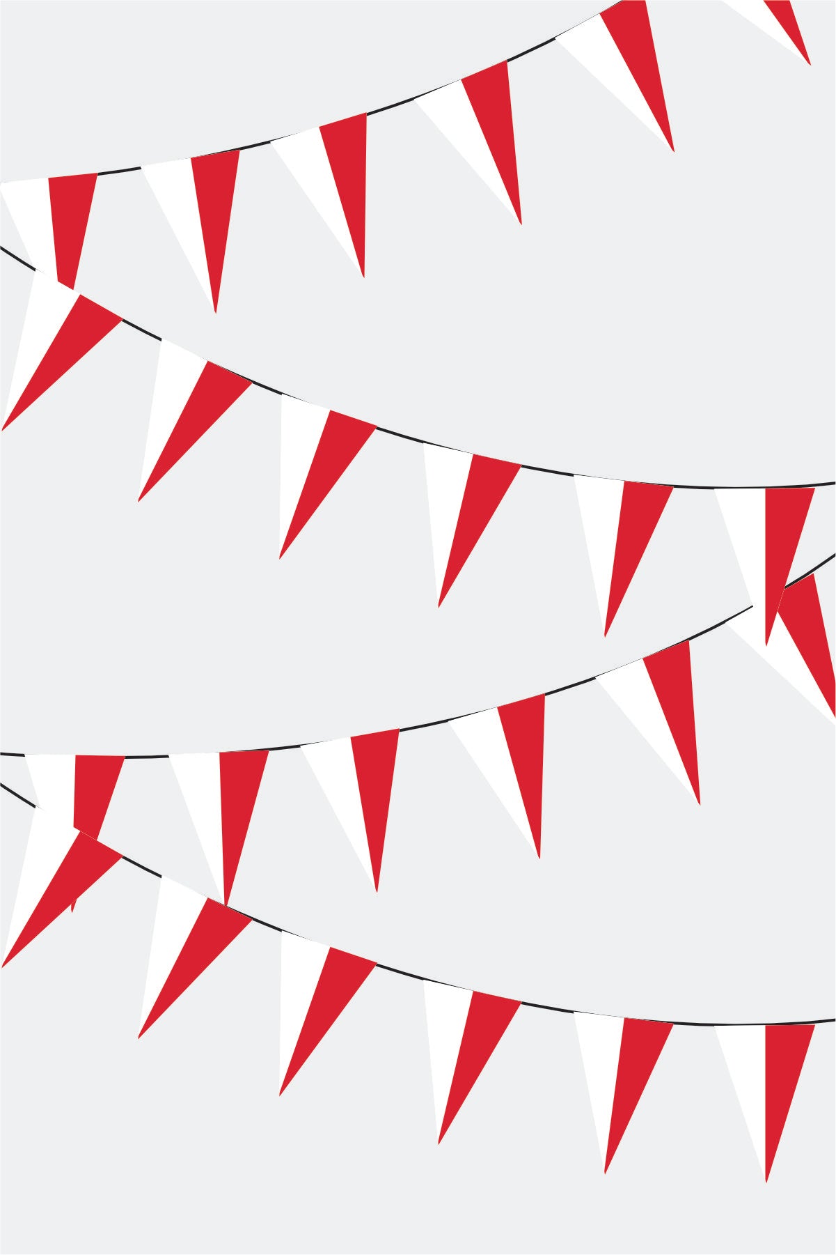 Indonesia Triangular Flag Bunting - 50 Meters Premium Pennant Flags for Party Decoration | Professional Quality Raschel Fabric