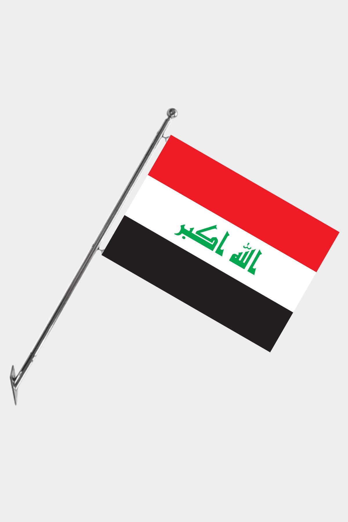 Iraq Wall-Mounted Telescopic Flagpole Set — Polyester