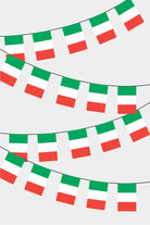 Italy Rectangular Flag Bunting - 50 Meters Premium String Flags for Party Decoration | Professional Quality Raschel Fabric