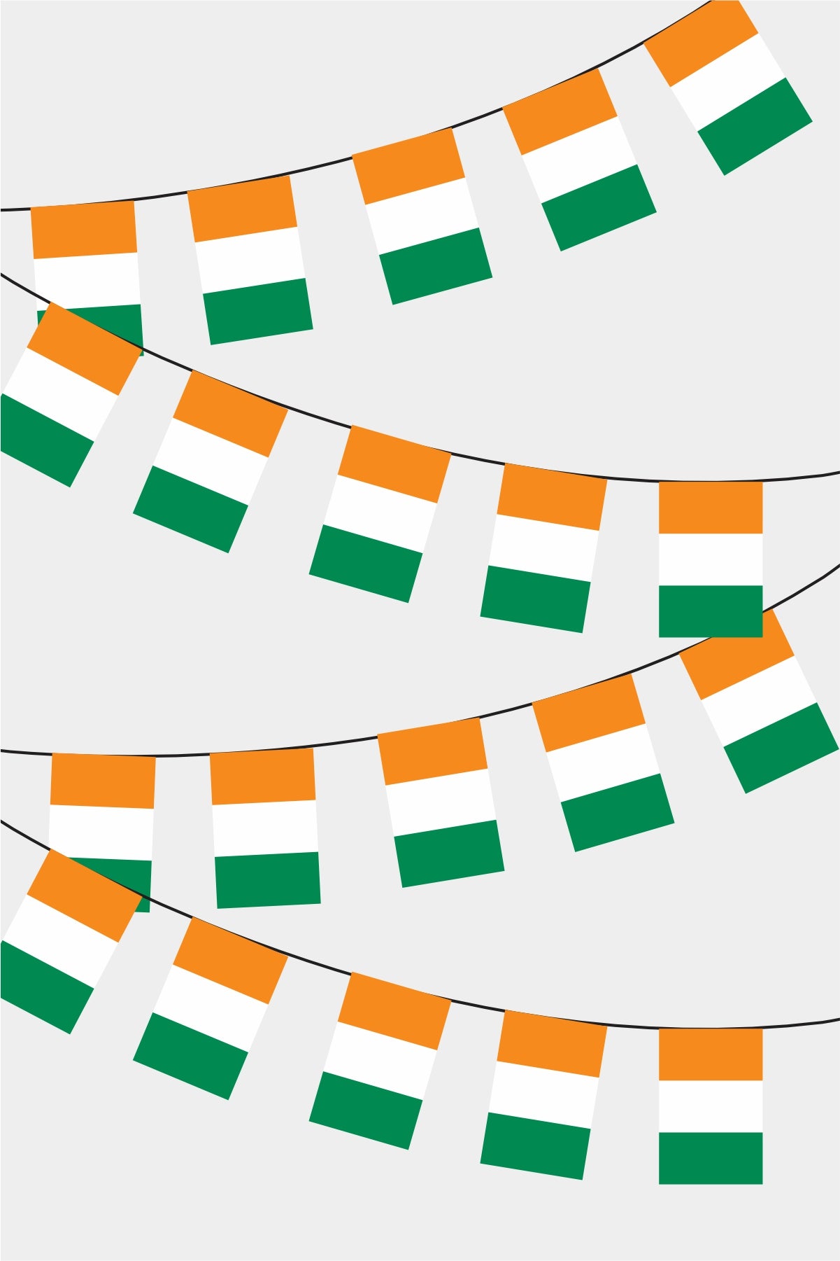 Ivory Coast Rectangular Flag Bunting - 50 Meters Premium String Flags for Party Decoration | Professional Quality Raschel Fabric