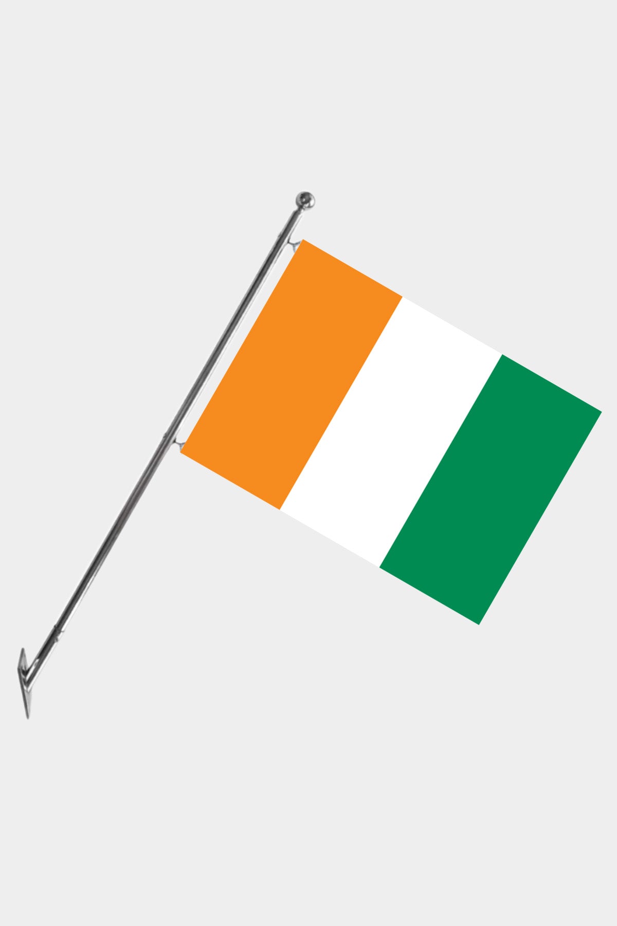 Ivory Coast Wall-Mounted Telescopic Flagpole Set — Polyester
