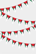 Jordan Triangular Flag Bunting - 50 Meters Premium Pennant Flags for Party Decoration | Professional Quality Raschel Fabric