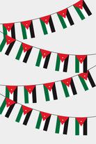Jordan Rectangular Flag Bunting - 50 Meters Premium String Flags for Party Decoration | Professional Quality Raschel Fabric