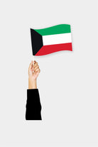 Kuwait handheld flag on stick - durable polyester country flag for events and parades