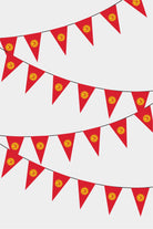 Kyrgyzstan Triangular Flag Bunting - 50 Meters Premium Pennant Flags for Party Decoration | Professional Quality Raschel Fabric