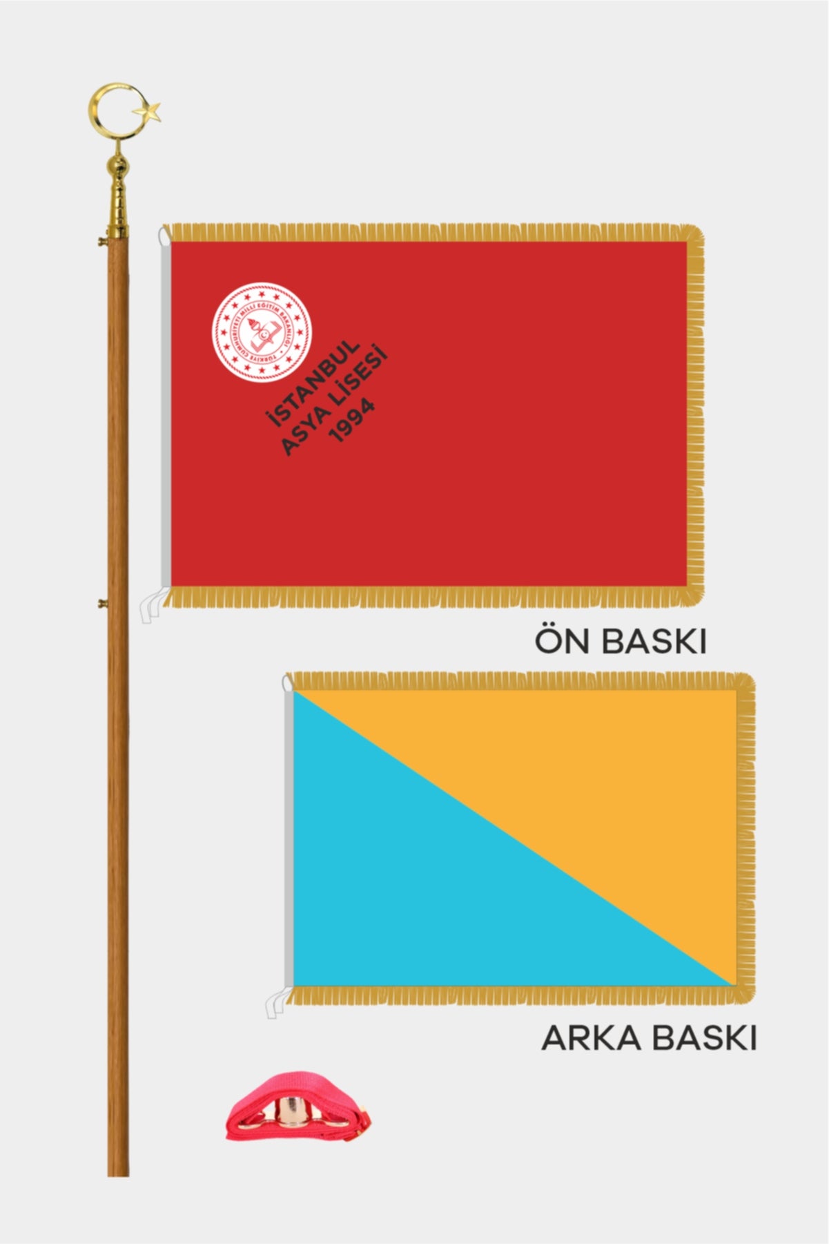 High school ceremonial pennant example with custom date