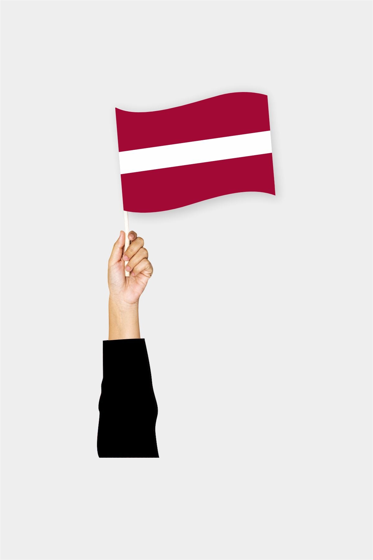 Latvia handheld flag on stick - durable polyester country flag for events and parades