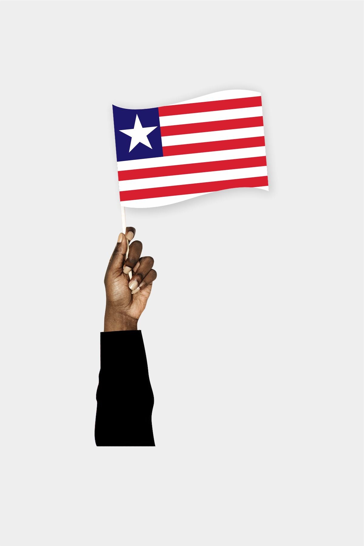 Liberia handheld flag on stick - durable polyester country flag for events and parades