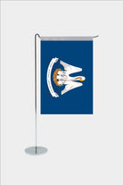 Louisiana state desk flag with chrome L-shaped stand - premium double-layer satin office flag