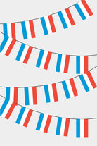 Luxembourg Rectangular Flag Bunting - 50 Meters Premium String Flags for Party Decoration | Professional Quality Raschel Fabric