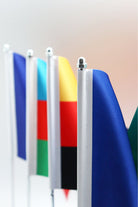 New Zealand Desk Flag - Premium Double-Layer Satin with Chrome L-Shaped Stand | Professional Quality Country Desk Flag for Government Offices and Institutions
