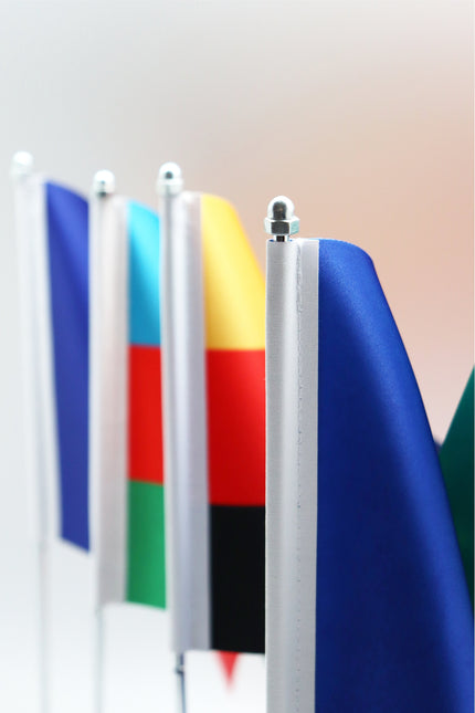 Mountain Altay Desk Flag - Premium Double-Layer Satin with Chrome L-Shaped Stand | Professional Quality Country Desk Flag for Government Offices and Institutions