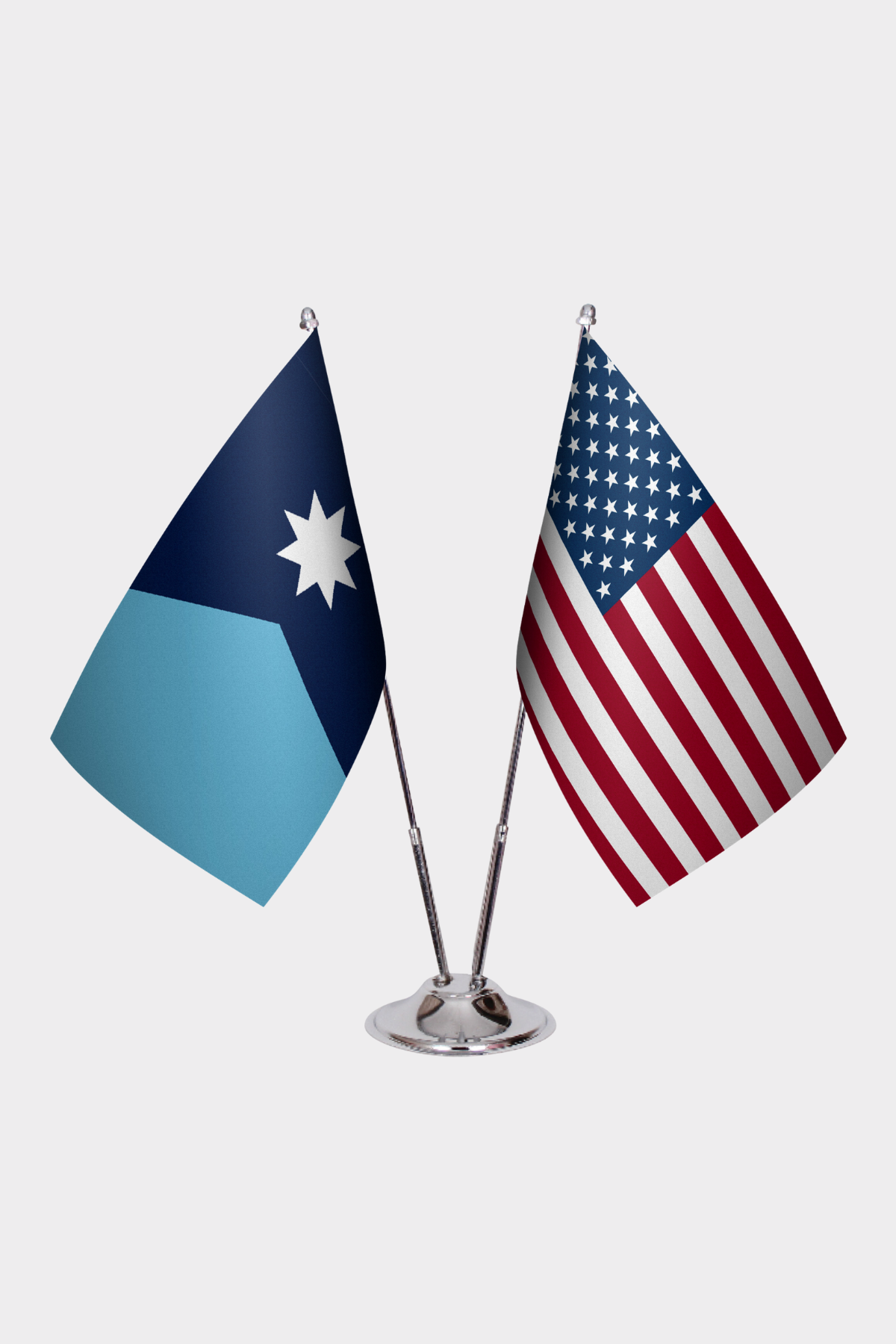 Minnesota & U.S. Desk Flag Set — Double Satin