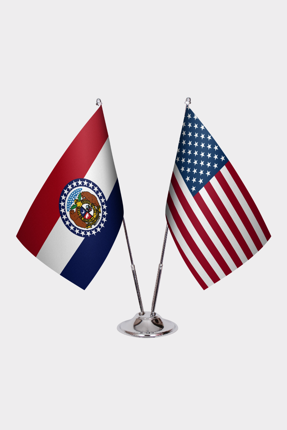 Missouri & U.S. Desk Flag Set