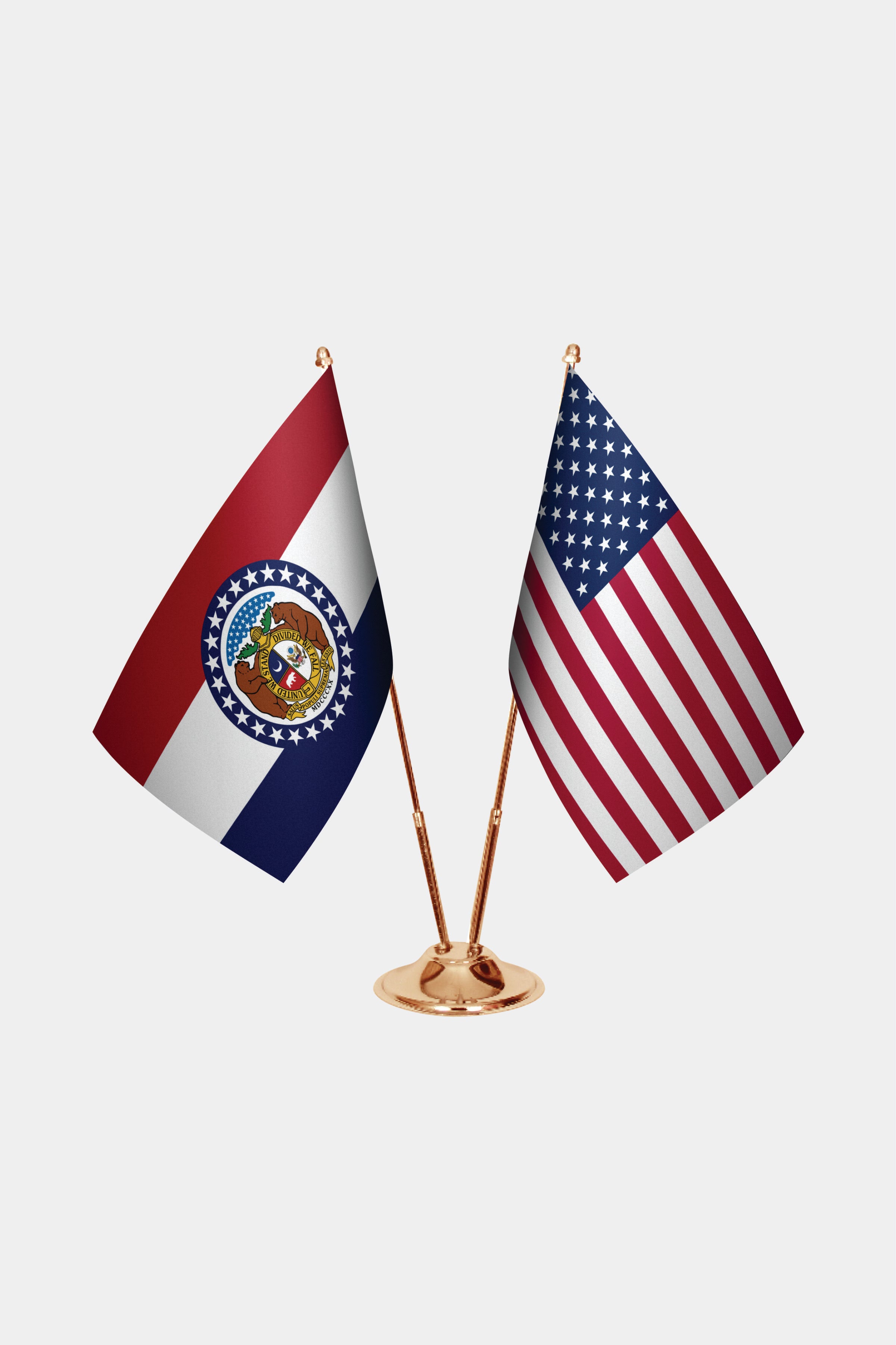 Missouri & U.S. Desk Flag Set