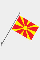 North Macedonia Wall-Mounted Telescopic Flagpole Set — Polyester
