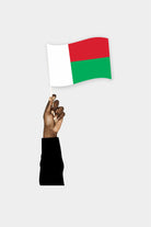 Madagascar handheld flag on stick - durable polyester country flag for events and parades