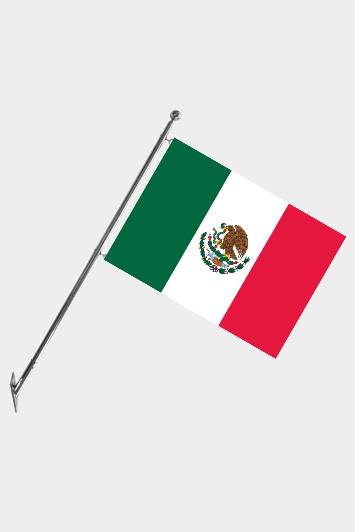 Mexico Wall-Mounted Telescopic Flagpole Set — Polyester