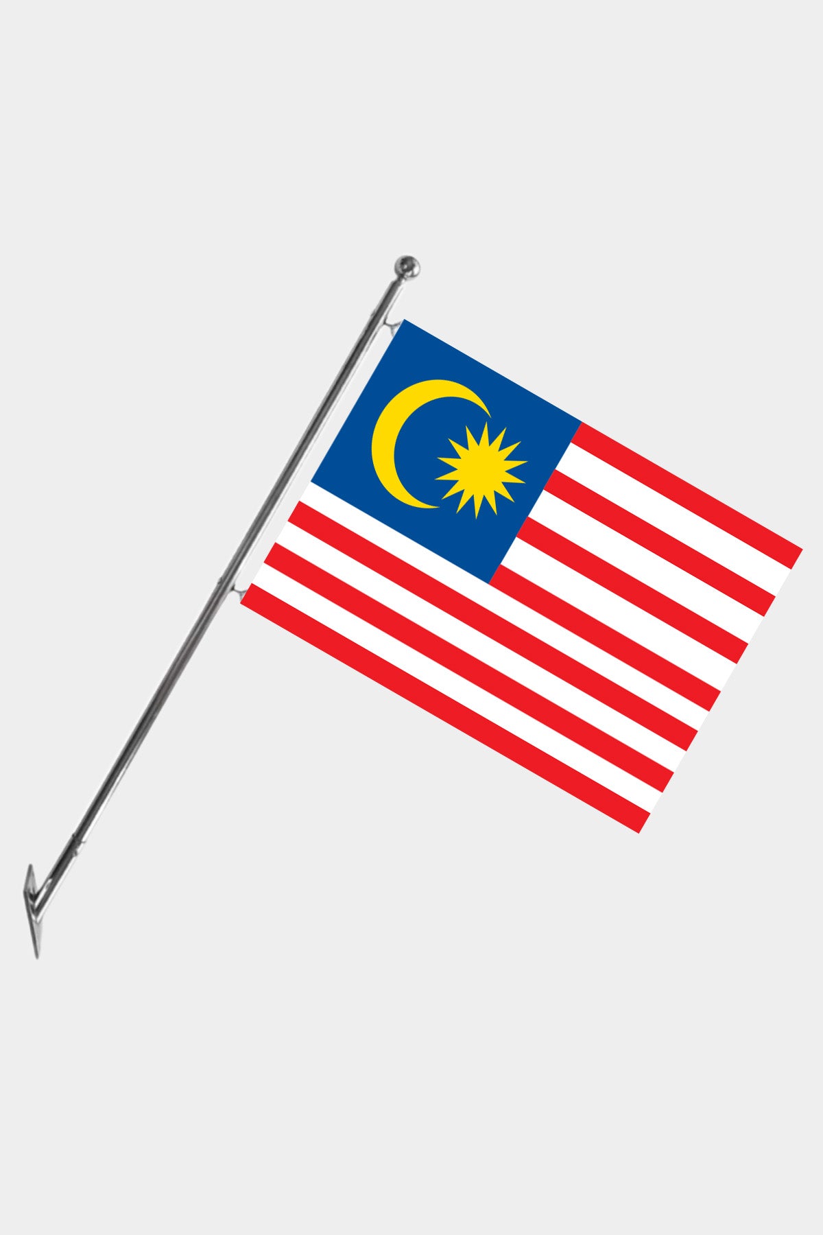Malaysia Wall-Mounted Telescopic Flagpole Set — Polyester