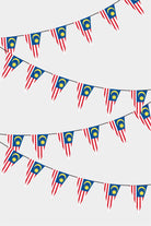 Malaysia Triangular Flag Bunting - 50 Meters Premium Pennant Flags for Party Decoration | Professional Quality Raschel Fabric