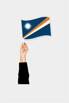 Marshall Islands handheld flag on stick - durable polyester country flag for events and parades