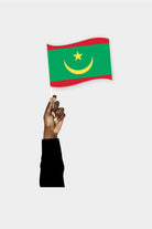 Mauritania handheld flag on stick - durable polyester country flag for events and parades