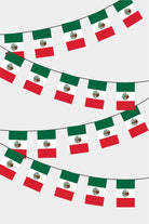 Mexican Rectangular Flag Bunting - 50 Meters Premium String Flags for Party Decoration | Professional Quality Raschel Fabric