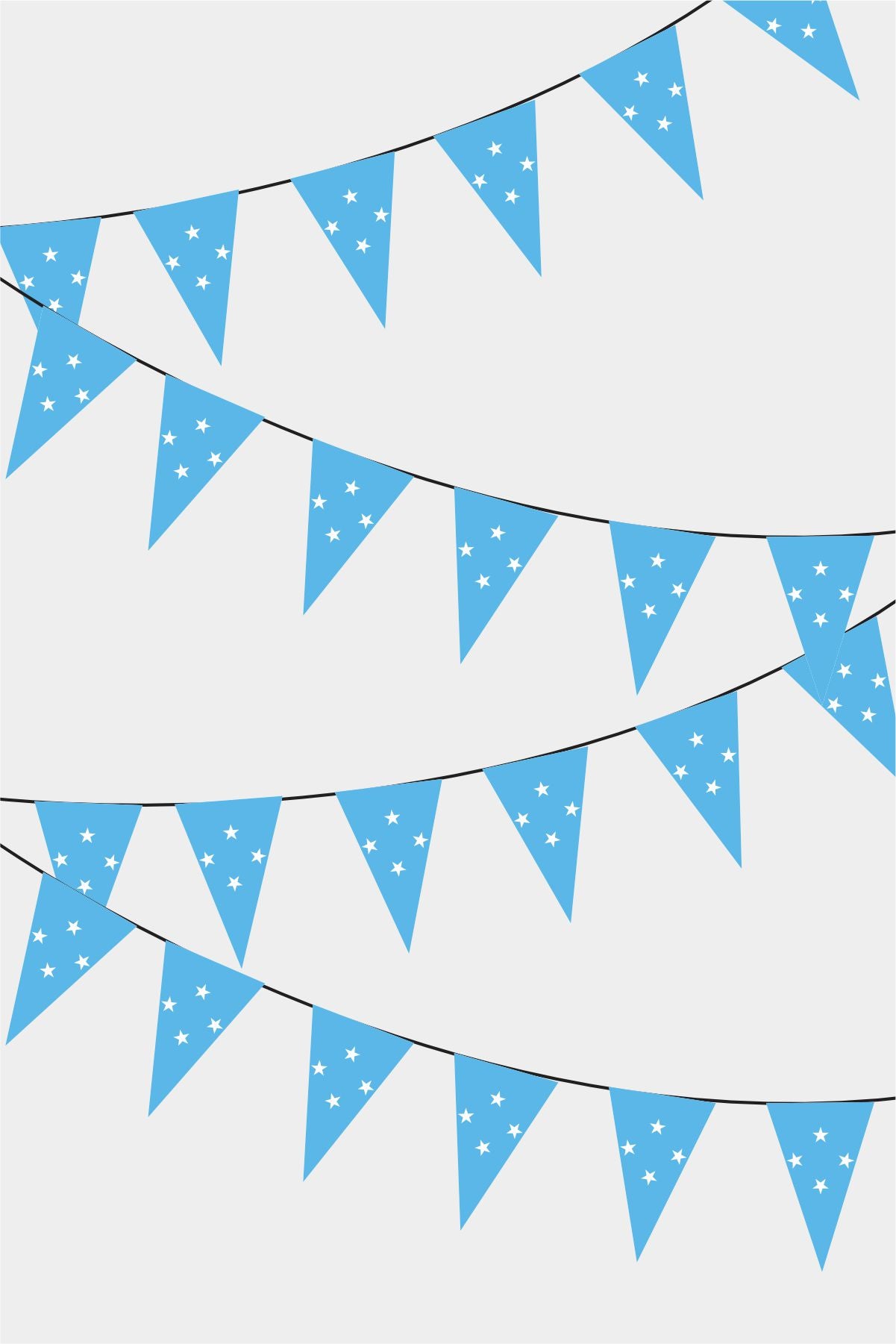 Micronesia Triangular Flag Bunting - 50 Meters Premium Pennant Flags for Party Decoration | Professional Quality Raschel Fabric