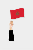 Morocco handheld flag on stick - durable polyester country flag for events and parades