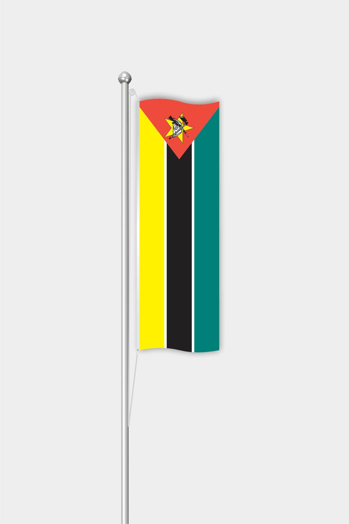 Outdoor Vertical Mozambique Flag — Polyester
