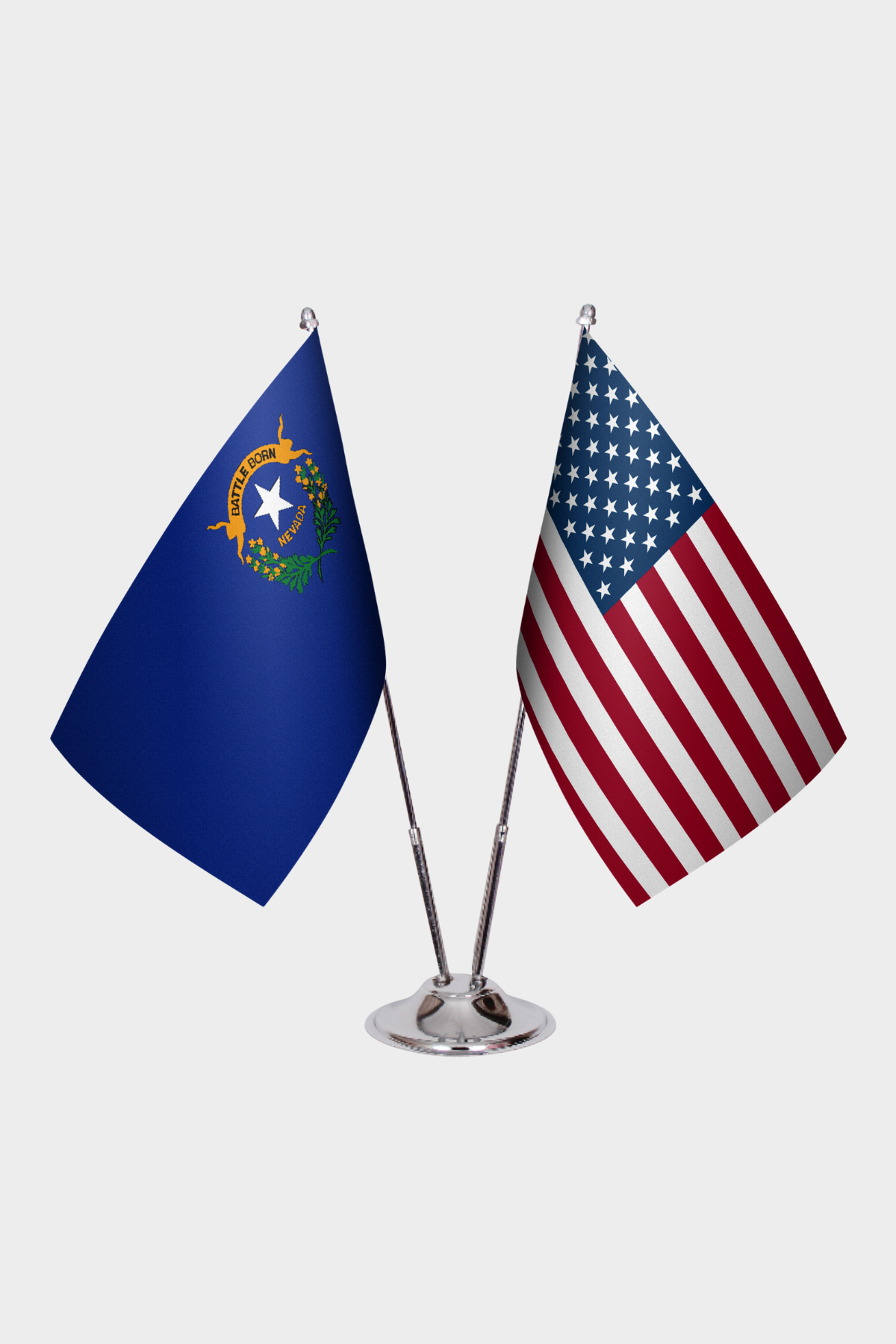 Nevada & U.S. Desk Flag Set