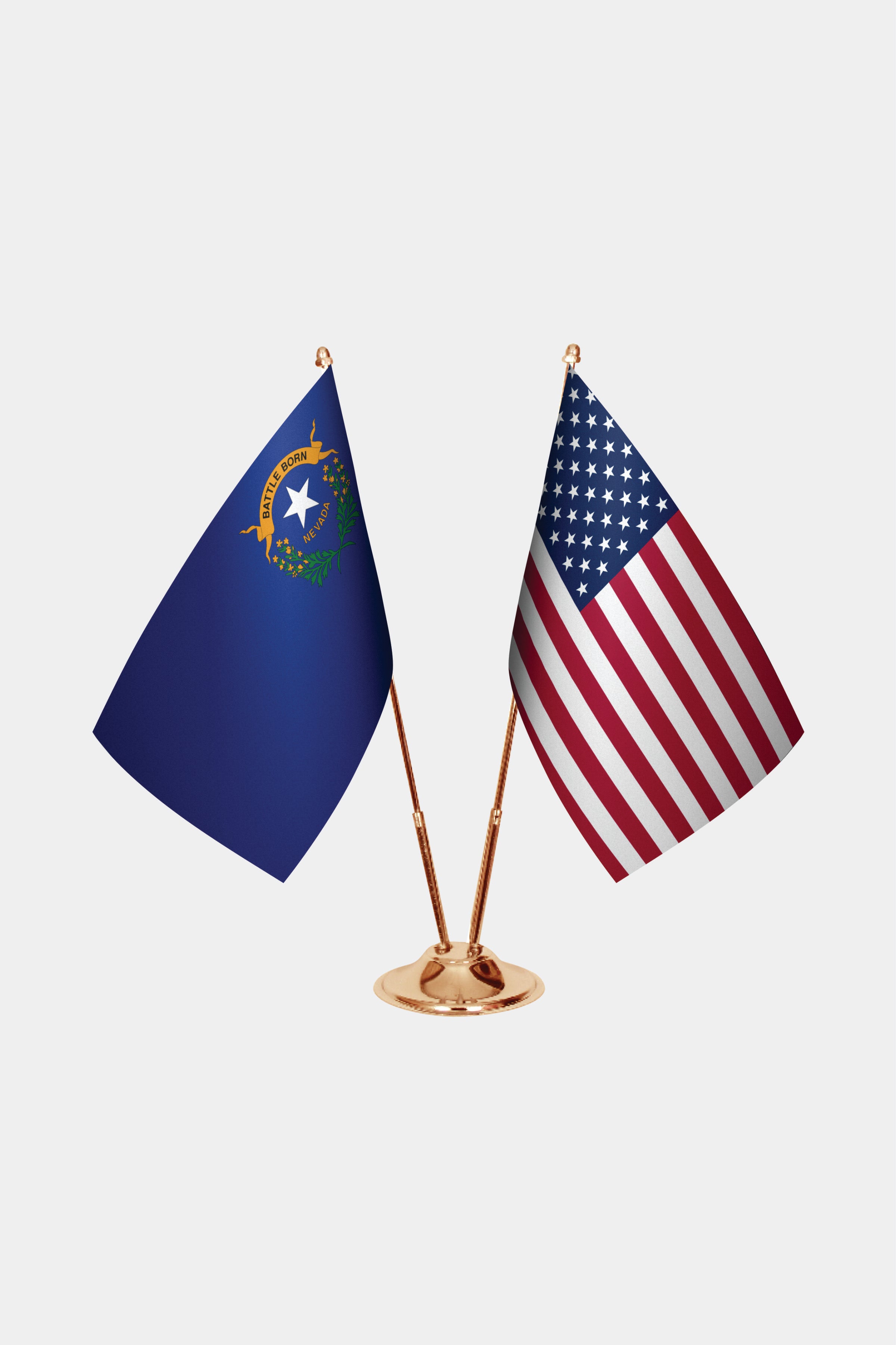 Nevada & U.S. Desk Flag Set