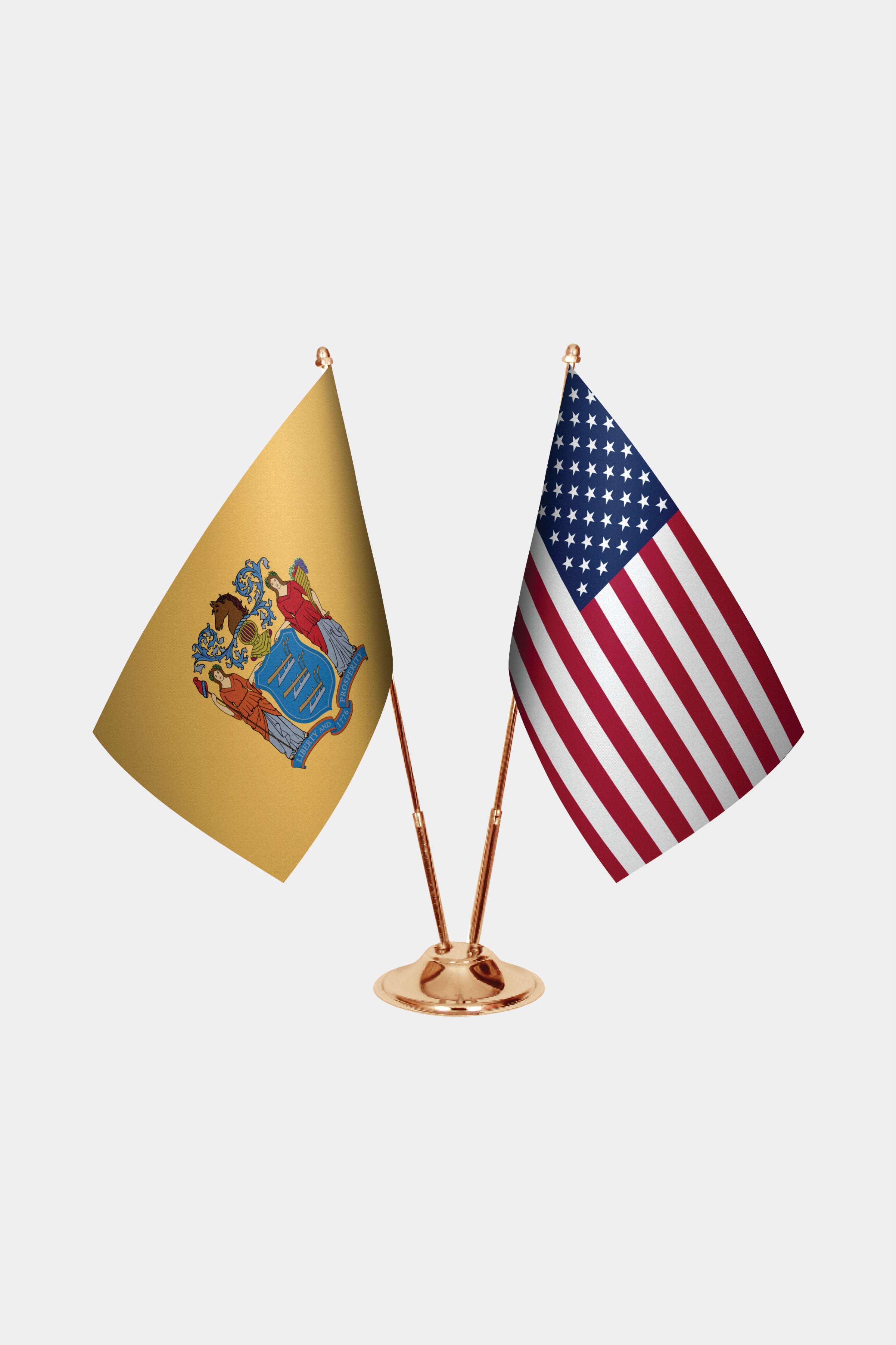 New Jersey Gold Desk Flag