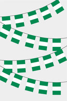 Nigeria Rectangular Flag Bunting - 50 Meters Premium String Flags for Party Decoration | Professional Quality Raschel Fabric
