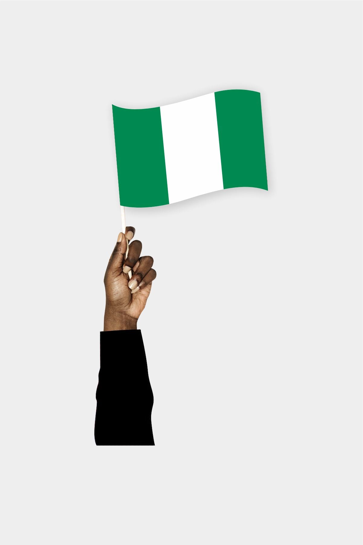 Nigeria handheld flag on stick - durable polyester country flag for events and parades