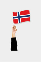 Norway handheld flag on stick - durable polyester country flag for events and parades