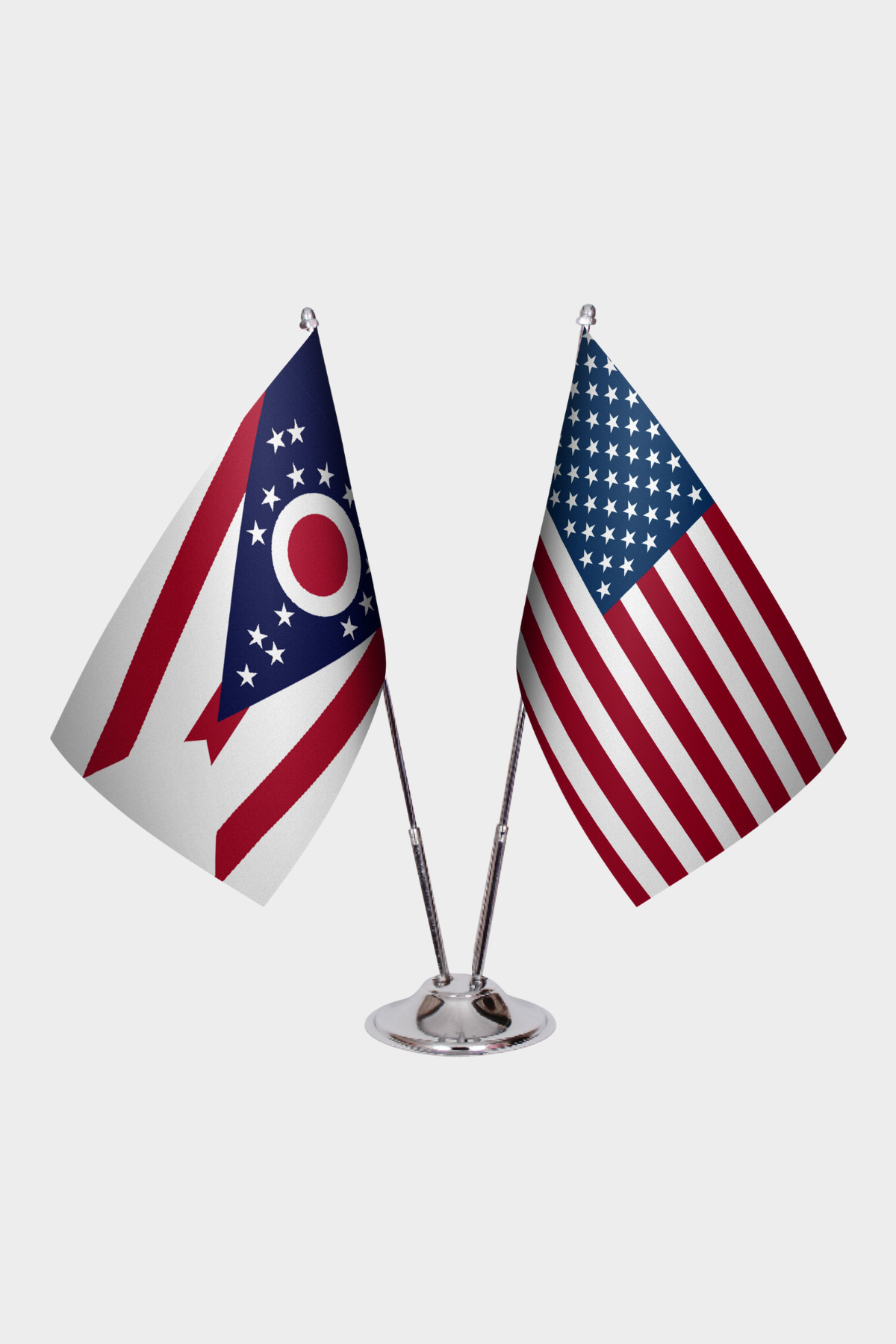 Ohio & U.S. Desk Flag Set
