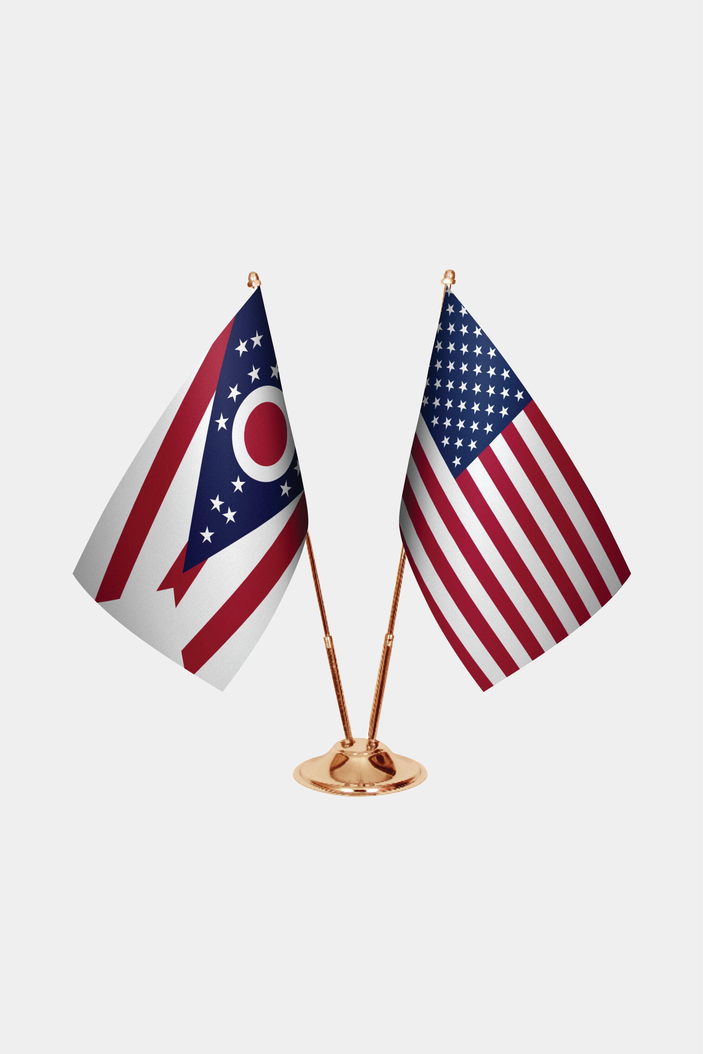 Ohio & U.S. Desk Flag Set