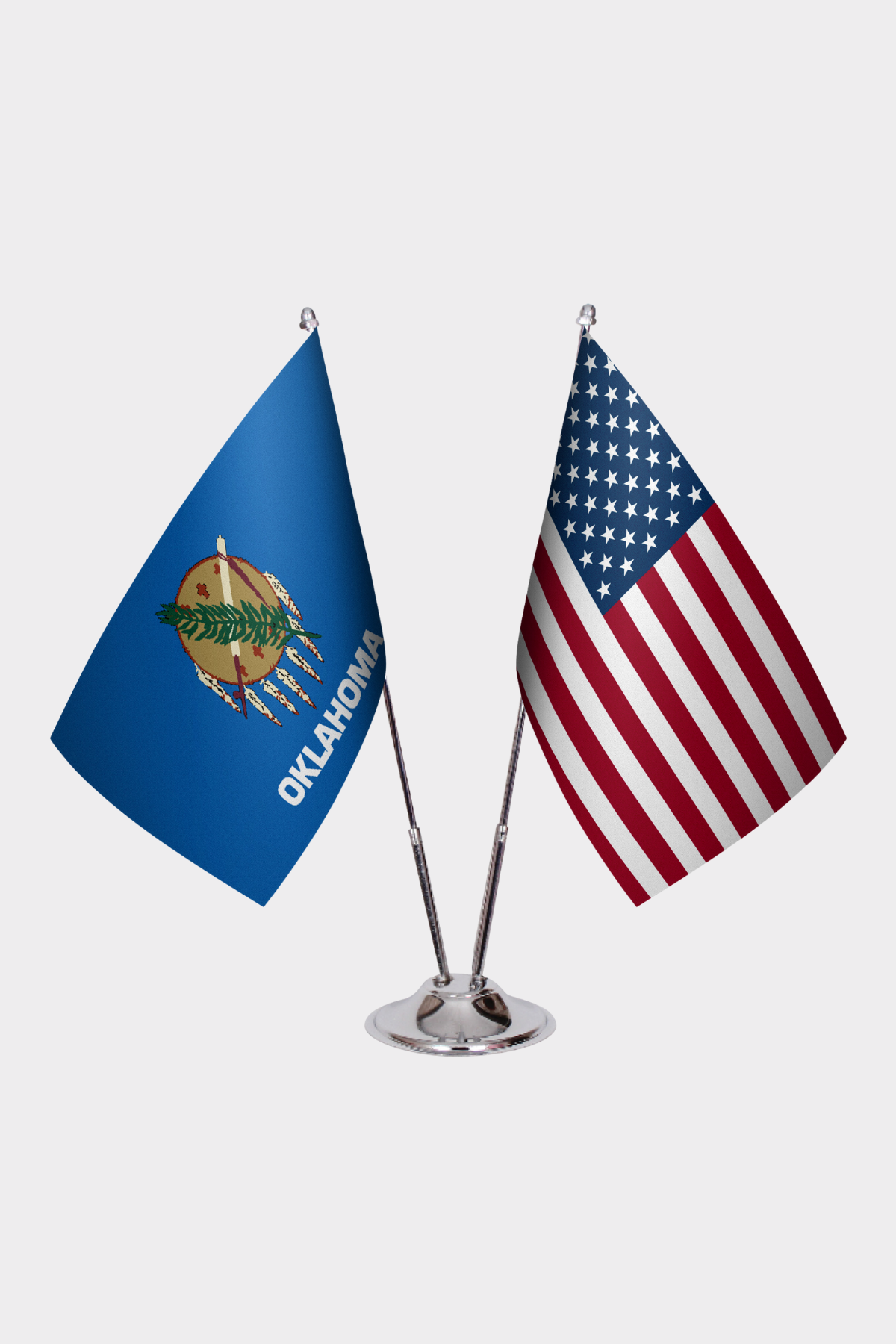 Oklahoma & U.S. Desk Flag Set
